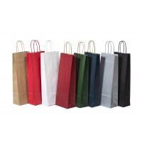 Draagtassen voor Flessen Rood 14x8x39cm Kraft papier 110 g/m (50 stuks) [PAWF1439R]
