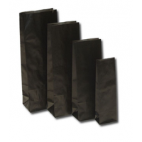 Blokbodemzakken Kraft Zwart 8x5x25cm vetvrij gevoerd 60 + 40 g/m² (100 stuks) [PABZ825]