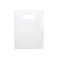 Draagtassen Plastiek Wit 23,9x30,5cm 60 Micron LDPE (100 stuks) [H912WT1]