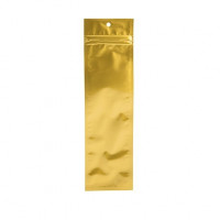 Gold Metallized Hanging Zipper Barrier Bags 6.3 x 22.8 cm (100 Pieces) [HZBB1MG]