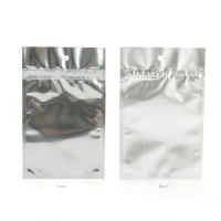 Silver backed Metallized Hanging Zipper Barrier Bags 7.6 x 11.4 cm (100 Pieces) [HZBB3S]