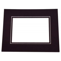 Passepartout Dubbeldik Zwart/Zwart 45,7x61cm met 12,5x18,5cm Venster (25 stuks) [MD30035]