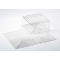 Plastiek Doosjes 15,9x15,9x7,6cm Kristalhelder met Autolock Bodem (25 stuks) [PLB173]