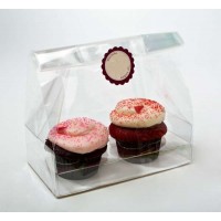 Zakkenset voor 2 Cupcakes 17,8x10,2x22,9cm met Witte Kaart (100 stuks) [CBG5]