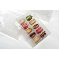 Plastiek Doosjes set voor 10 Macarons 12,9x5,1x19,1cm incl. Interieur (25 stuks) [MBS2]