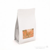 White Kraft Box Bottom Zipper Pouches w/Window 12.7 x 7.6 x 20.3cm(100 Pieces) [SQMS7WK]