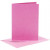 Kaarten en enveloppen, afmeting kaart 10,5x15 cm, afmeting envelop 11,5x16,5 cm, roze, 6sets [HOB-23017]