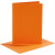 Kaarten en enveloppen, afmeting kaart 10,5x15 cm, afmeting envelop 11,5x16,5 cm, oranje, 6sets [HOB-23018]