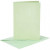 Kaarten en enveloppen, afmeting kaart 10,5x15 cm, afmeting envelop 11,5x16,5 cm, lichtgroen, parelmoer, 4sets [HOB-23033]