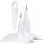 Kegels, h: 18+28 cm,  120 gr, wit, zilver, 3stuks [HOB-24365]