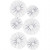 Rosettes, d: 35+50 mm, wit glitter, 6stuks [HOB-24782]