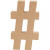 Symbool, #, h: 20,5 cm, dikte 2,5 cm, 1stuk [HOB-26590]
