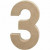 Cijfer, groot, 3, h: 20,2 cm, b: 11,8 cm, 1stuk, dikte 2,5 cm [HOB-26631]