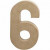 Cijfer, groot, 6, h: 20,5 cm, b: 11,5 cm, 1stuk, dikte 2,6 cm [HOB-26634]