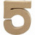 Cijfer, klein, 5, h: 10 cm, dikte 1,7 cm, 1stuk, b: 8,5 cm [HOB-26672]