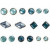 Deco brads, afm 8-18 mm, blauw, 16div [HOB-28310]