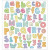 Stickers, vel 15x16,5 cm,  64 stuk, alfabet, 1vel [HOB-29083]