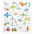Stickers, vel 15x16,5 cm,  42 stuk, vliegtuigen en helicopters, 1vel [HOB-29085]