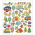 Stickers, vel 15x16,5 cm, circa 40 stuk, camping, 1vel [HOB-29173]