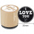 Houten stempel, d: 30 mm, h: 35 mm, I love you , 1stuk [HOB-32364]
