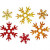 Pailletten, d: 25+45 mm, goud, koper, rood, sneeuwvlok, 30gr [HOB-52180]