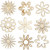 Hout decoratie, afm 28 mm, bloemen, 45div [HOB-52376]