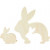 2in1 Figuren, konijnen, h: 5+10,5 cm, b: 5+10 cm, triplex, 1set, diepte 1,2 cm [HOB-57900]
