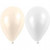 Ballonnen, wit, parelmoer, d: 23 cm, rond, 10div [HOB-59148]
