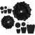 Papieren bloemen, zwart, d: 15+25 cm,  230 gr, 2stuks [HOB-599902]