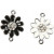 Bedels, d: 18 mm, gatgrootte 1,7 mm, verzilverd, Bloemen, 4div [HOB-60423]