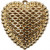 Hart, afm 28x29 mm, gatgrootte 1 mm, verguld, 1stuk [HOB-60564]