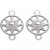 Sieraden hanger, d: 15 mm, gatgrootte 2,5 mm, verzilverd, 2stuks [HOB-61172]