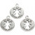 Sieraden hanger, d: 18 mm, gatgrootte 1,8 mm, verzilverd, 3stuks [HOB-61175]