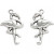 Sieraden hanger, h: 30 mm, b: 18 mm, verzilverd, 2stuks, gatgrootte 2 mm [HOB-61177]