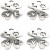 Sieraden hanger, d: 18 mm, gatgrootte 3 mm, verzilverd, 4stuks [HOB-61178]