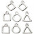 Sieraden hanger, l: 12 mm, b: 12 mm, verzilverd, 8stuks, gatgrootte 2 mm [HOB-61180]