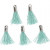 Tassel, l: 10 mm, gatgrootte 1 mm, groen, 5stuks [HOB-61187]