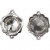 Hanger met kristal, h: 33 mm, gatgrootte 2 mm, antiek zilver, 2stuks [HOB-63259]