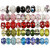 Glas link Kralen, d: 13-15 mm, gatgrootte 4,5-5 mm, diverse kleuren, 50div [HOB-68776]