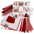 Vlecht en vouw set, wit, rood, 1set [HOB-97777]