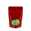 Red Window Zipper Pouch Bags 10.2 x 6 x 15.2cm (235ml) (100 pieces) [ZBGO2R]
