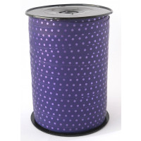 Krullint met Stippen Paars 10 mm x 225 mtr (1 rol) [HV-PLS10PU]