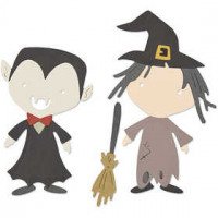 Sizzix Thinlits snijmal, afm 0,64x0,64 - 4,45x8,25 cm, 2 halloween figuren, 1stuk [HOB-12035]