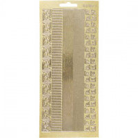 Stickers, vel 10x23 cm, goud, randen, 1vel [HOB-170024]