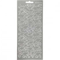 Stickers, vel 10x23 cm, zilver, duiven, 1vel [HOB-170100]