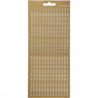 Stickers, sheet 10x23 cm, 1 sheet, gold [HOB-170220]