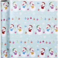 Cadeaupapier, b: 70 cm,  80 gr, sneeuwpoppen, 4m [HOB-190220]
