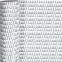 Cadeaupapier, b: 57 cm,  80 gr, groen, wit, denneboom, 150m [HOB-19045]