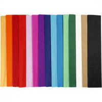 Crepepapier, b: 50 cm, l: 2,5 m, diverse kleuren, vouwen, 60vouw [HOB-209021]