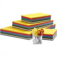 Gekleurd karton en kinderscharen,  A3+A4+A5+A6 ,  180 gr, 1set [HOB-21401]
